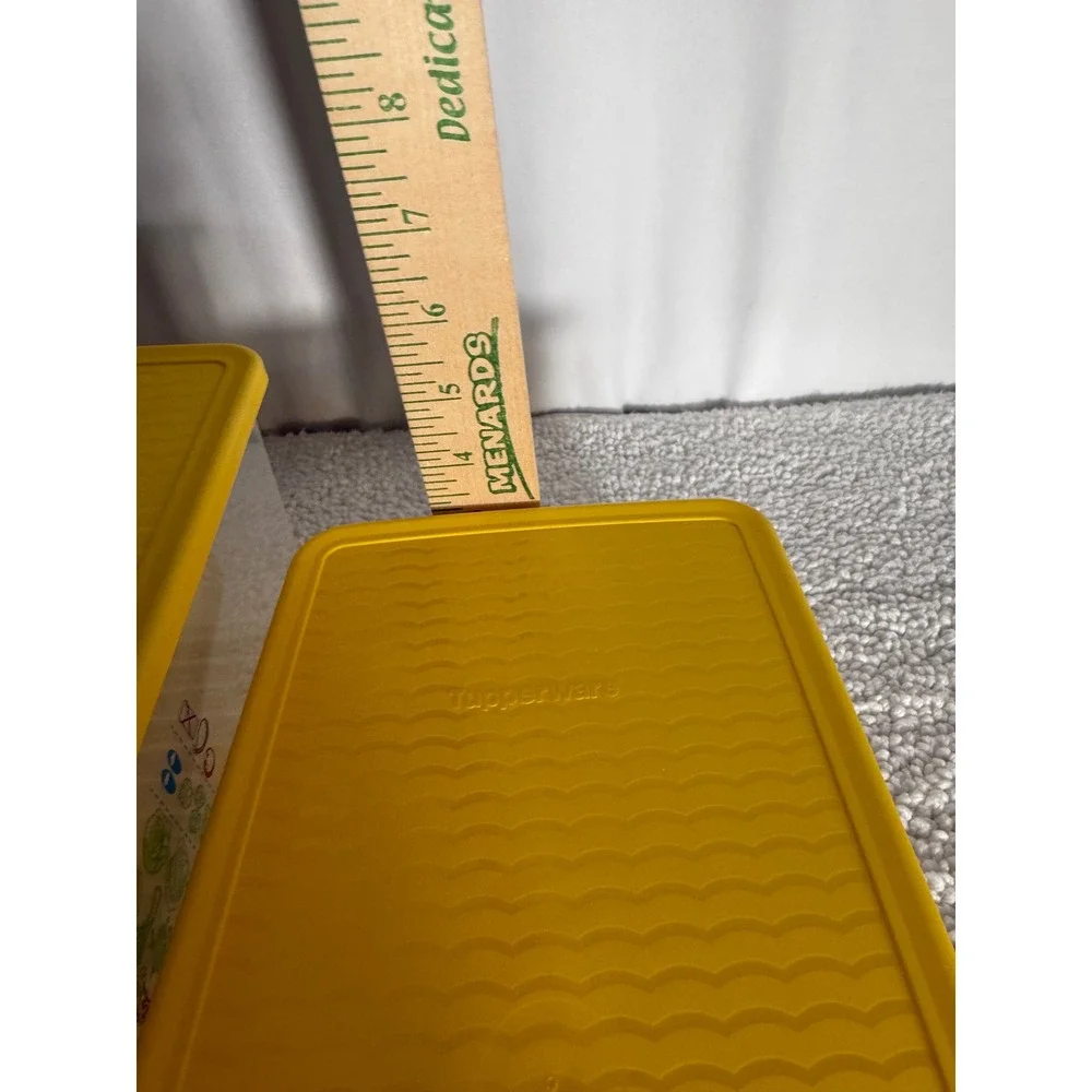 Tupperware‎ FridgeSmart Set of 2 Yellow Medium Long & Deep Produce Savers